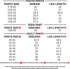 Pants Size Chart Potter Racing Products