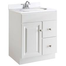 W vanity in white with white vanity top has classic styling that will complement a wide variety of bath or powder room decor. 24 Inch Modern Bathroom Vanity Cabinet Base In White Semi Gloss Q C Home
