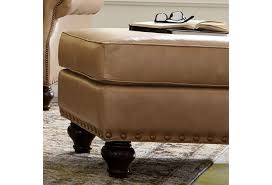 The nokomis ottoman is far from plain. Craftmaster L762350 L762300bd Leather Oversized Chair Ottoman With Nailheads Hudson S Furniture Ottomans
