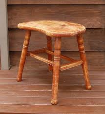 This Is An Old Wooden Stool Or Table Bench With A Kidney Bean Shaped Top And Turned Legs Strong Enough To Sit On High Eno Primitive Tables Stool Vanity Stool