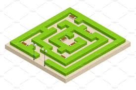 Isometric Green Plant Maze City Park And Outdoor Plants Rectangular Park Is A Labyrinth Made Of Bushes With Benches For Rest Vector Illustration New Animal Crossing Animal Crossing Animal Crossing Qr