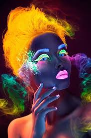 Pin By Tammy Hott On Modra Je Dobra Uv Makeup Body Art Painting Neon Makeup