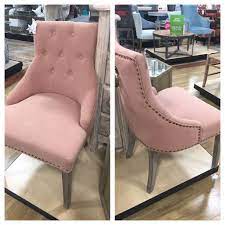 Metal dining room sets provide a slim look. Homegoods Nicole Miller Peach Pink Accent Chair Accent Chairs For Sale Pink Accent Chair Luxury Chairs