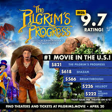 But ends victorious, with helpful guides, as he stays on the narrow path to the distant celestial city. Pilgrimsprogressmovie On Twitter Look At What Topped The Movie Charts Last Night Do You Have Your Tickets For Saturday Don T Miss The Number One Film This Easter Pilgrimsprogress Https T Co Xyprzu7zcm