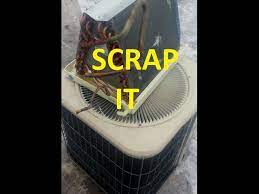 Popular sources for selling old junk air conditioners include metal refineries, junk yards, and scrap metal recycling. Scrapping A Central Air Conditioner And Ac Coil For Cash Youtube