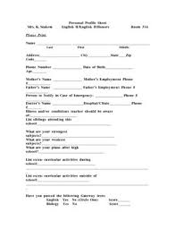 Their duties include studying lesson plans and reviewing textbooks to prepare for a lesson, assigning additional projects and answering a student's questions about a topic. Personal Profile Form For Students By Kathryn Stakem Tpt