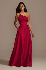 This Elegant Satin Bridesmaid Dress Offers A Fresh Take On Tradition Lu In 2020 Davids Bridal Bridesmaid Dresses Apple Red Bridesmaid Dresses Satin Bridesmaid Dresses