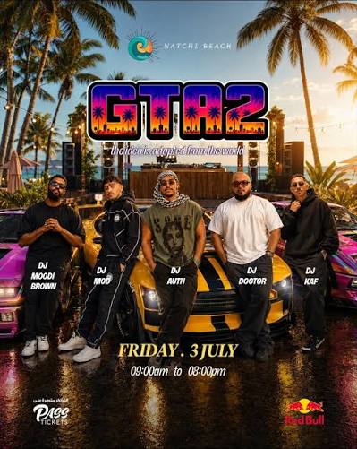 الـ Vibe عالمي والأجواء مو عادية أبد🔥 مستعدين تعيشون تجربة GTA 2 على أرض الواقع؟ يوم الجمعة 3 يوليو من الساعة 9 الصباح لين 8 المساءيوم كامل من الحماس والميوزك مع أقوى