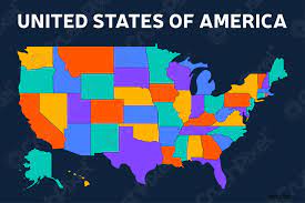 Dopo la ratifica della costituzione americana da parte di tutti i tredici stati federali, il collegio elettorale degli stati uniti d'america. Mappa Vuota Degli Stati Uniti Stati Uniti D America In Vettore Stock Crushpixel