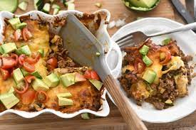 Low Carb Ground Turkey Casserole Using Salsa Spaghetti Squash Taco Bake Eating Bird Food Recipe In 2021 Spaghetti Squash Health Dinner Recipes Taco Bake
