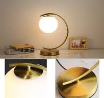 Amazon.com: Modern Bedside Table lamp Glass Globe Desk Table ...