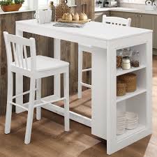 Homfa bar table with 3 storage shelves, 47.2 pub desk table counter height kitchen island for kitchen dining room, oak & white. Jofran Tribeca Counter Height Dining Table W Shelving In Classic White Walmart Com Walmart Com