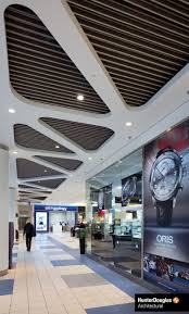 The Hunter Douglas Range Of Luxalon Aluminium Ceilings Has Added An Interesting Dimension To The Conc Architecture Ceiling Baffle Ceiling Ceiling Design Modern