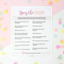 The groom how well does the bride know the groom? Bachelorette Party Game Printable Groom Quiz Stag Hen