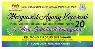 Please enter your email address receive daily logo's in your email! Mesyuarat Agung Koperasi Kv Jasin Melaka Bhd Kali Ke 20 Tahun 2020 13 Ogos 2020 10 00 Perasmi En Mohd Firdaus B Shaari Pengarah Suruhanjaya Koperasi Malaysia Cawangan Kolej Vokasional Datuk