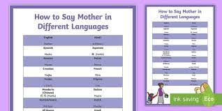 Learn how the word 'mother' is used in different languages in india? How To Say Mother In Different Languages Large Display Poster