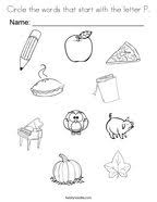 Draw a line to the matching p word coloring page. Letter P Coloring Pages Twisty Noodle