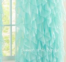 Free returns high quality printing fast shipping. Dreamy Ruffled Curtain Drape Panel Shabby Beach Cottage Chic Aqua Blue
