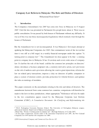 As at 15th january 2002 (laws of malaysia) malaysia on amazon.com. Pdf Company Law Reform In Malaysia The Role And Duties Of Directors