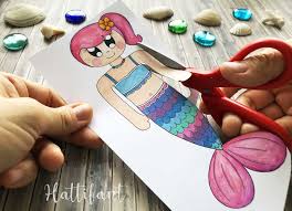 The page calls for a number of colors for ariel's. Bookmarks Mermaid Merman Hattifant