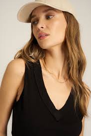 Let Me Know Relaxed Slub V Neck Tank