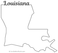 Louisiana Map Outline Printable State Shape Stencil Pattern Louisiana Map Louisiana State Outline