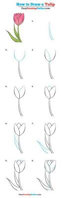How To Draw A Tulip Really Easy Drawing Tutorial Drawing Tutorial Easy Drawing Tutorials For Kids Flower Drawing Tutorials