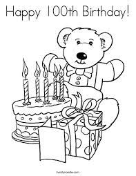 Happy 100th birthday coloring book: Happy 100th Birthday Coloring Page Twisty Noodle