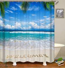 Beach shower curtains and coastal shower curtains we love! Shower Curtains Welcome Beach Shower Of Curtains
