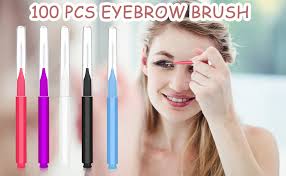 Amazon.com: 100Pcs Micro Eyebrow Brush, Eyelash Comb Brush with Cap,  Multifunctional Brow Lamination Brush Eyebrow Spoolies for Eyebrows,  Portable ...