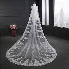 Gr 36 38 brautkleid nr 72. Luxus Hochzeit Brautschleier Lang Tull Spitze Pailletten Strass Glitzer