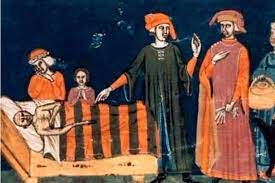 Ответы Mail.ru: Итальянская фреска XIV века "Похороны сатаны" (Верона), что символизирует цвет одеяла?