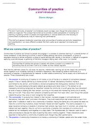 An Outline Of What A Community Of Practice Is This Will Be Shared With Inter Professional Teams To Ensure We Continu Evidence Based Practice Practice Teaching