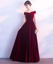 Burgundy V Neck Velvet Long Prom Dress Evening Dress Velvet Prom Dress Velvet Dress Long Prom Dresses Ball Gown