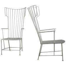 Praun And Lauterbach Pair Of White Metal Garden Chairs Austria 1950s Garden Chairs Metal Garden Chairs Design Garden Chairs