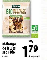 Offre Melange De Fruits Secs Bio Chez Lidl