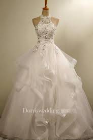 Ball Gown Halter Tulle Lace Organza Dress Dorris Wedding Applique Wedding Dress Lace Applique Wedding Dress Wedding Dress Organza