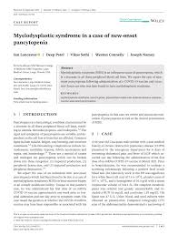 PDF) Myelodysplastic syndrome in a case of new‐onset pancytopenia
