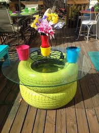 Hand Painted Poolside Tire Table Neumaticos Reciclados Llantas Decoradas Jardines Con Llantas