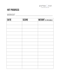 workout progress chart templates at allbusinesstemplates