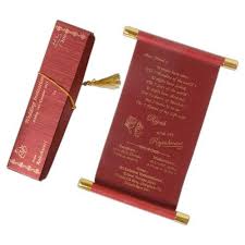 An outdoor wedding in austin, texas. Scroll Wedding Cards At Rs 17 Piece Scroll Invitation Card Id 14574522048