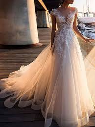 We did not find results for: Brautkleider A Line Tull V Ausschnitt Mit Kurzen Armeln Spitze Brautkleider Mit Schleppe Milanoo Com