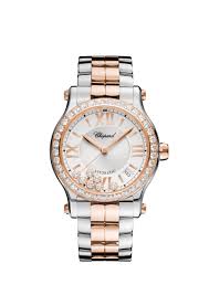 Chopard first introduced automatic mechanical movements to the happy sport in 2013. Happy Sport 36 Mm Automatic Rose Gold Stainless Steel Diamonds 278559 6004 Chopard Swiss Luxury Watches And Jewelry Manufacturer