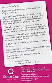 Dear My Future Family Caritas Care Adoption Fostering And Learning Disability Services North West