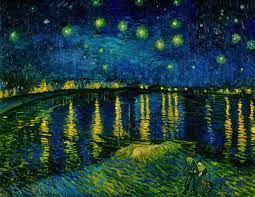 The starry night is both expressive and highly structured. Van Gogh Starry Sky Over The Rhone Art Print Canvas On Stretcher