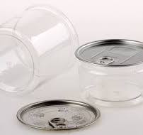 Transparent Food Grade Canister , Middle Size PET Plastic Cans