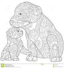 Zentangle Stylized Cat And Dog Stock Vector Illustration Of Ears Design 82893999 Mandala Kleurplaten Boek Bladzijden Kleuren Kleurboek