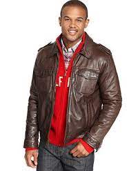 Tommy Hilfiger Jacket Vintage Leather Moto Jacket Coats Jackets Men Macy S Vintage Leather Moto Jacket Tommy Hilfiger Jackets Leather Jacket Style