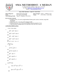 Soal Uts Mat Peminatan Kelas Xii Plus Tp 2015 2016 Edit Pdf