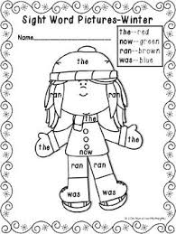 Sight Word Pictures Winter Printable Activities Freebie More Than Math By Mo Teacherspayteachers Com Sight Words Kindergarten Sight Words Word Activities